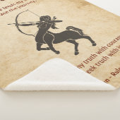 Sagittarius Zodiac Sign with Affirmations シェルパブランケット (3/4)