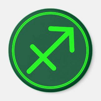 Sagittarius Zodiac Symbol Green Contrast マグネット