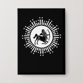 Sagittarius Zodiac Symbol with Starburst 缶バッジ (正面)