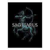 Sagittarius Zodiac – Vintage Centaur Archer  ポスター (正面)
