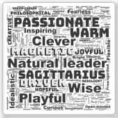 Sagittarius Zodiac Word Cloud Inspiration Vinyl シール (正面)