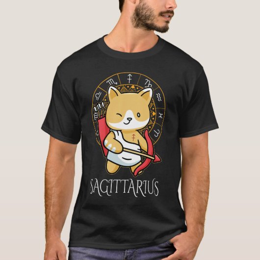 Sagittarius Zodiak Men Black Tシャツ (正面)
