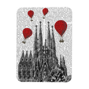 Sagrada Familiaおよび猛烈な気球 マグネット