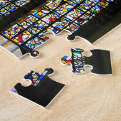 Sagrada Familiaのステンドグラスのバルセロナの写真 ジグソーパズル (側面)