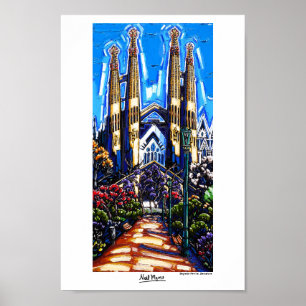Sagrada Familiaのバルセロナポスター ポスター
