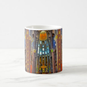 Sagrada Familia。 中眺め日没で コーヒーマグカップ