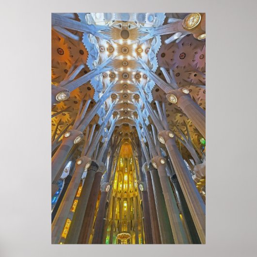 Sagrada Familia architecture, Barcelona ポスター (正面)