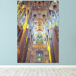 Sagrada Familia Interior Barcelona Neutral Print キャンバスプリント