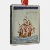 Sagresからの船を、描写するAzulejosのタイル メタルオーナメント (右)