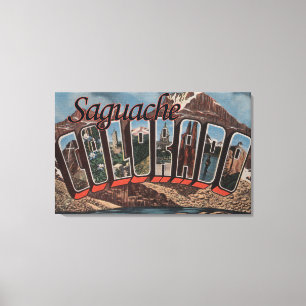 Saguache、コロラド州-大きい手紙場面 キャンバスプリント