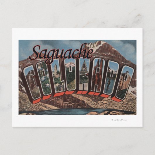 Saguache, Colorado – ラージ・レター・シーン ポストカード (正面)
