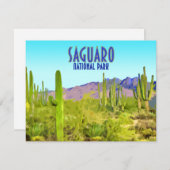 Saguaro国立公園アリゾナカボスフラットカード (正面/裏面)