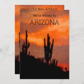 Saguaro CactusシルエットArizona Sunset Moving An 案内状 (正面/裏面)