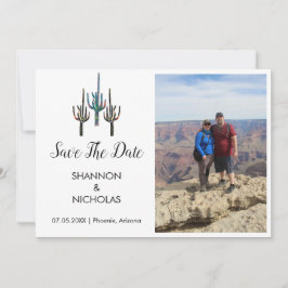 Saguaro Cactus婚約写真Save The Date セーブザデート