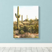 Saguaro Cactus（米国アリゾナ州） キャンバスプリント (インサイチュ (ウッドフロア))