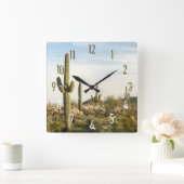 Saguaro Cactus（米国アリゾナ州） スクエア壁時計 (ホーム)