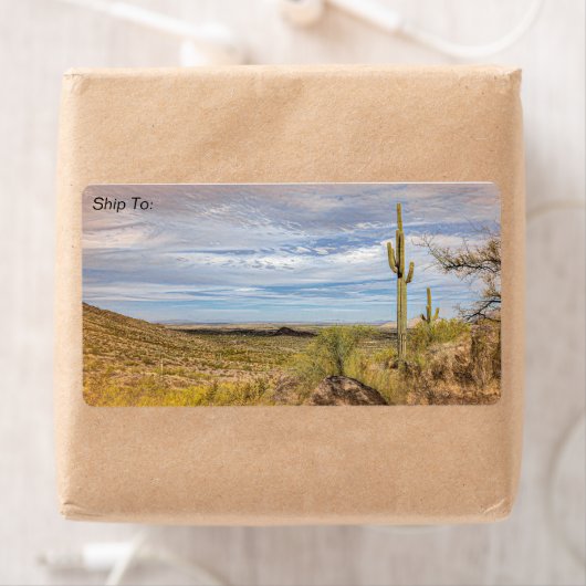 Saguaro Cactus Arizona Desert Viewデジタルアート ラベル (インサイチュ)