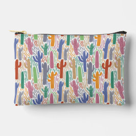Saguaro Cactus Colorful Arizona Pattern アクセサリーポーチ