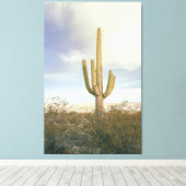 Saguaro Cactus Desert Landscape キャンバスプリント (インサイチュ (ウッドフロア))