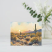 Saguaro Cactus Desert Sunset ポストカード (スタンド正面)