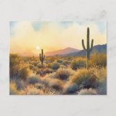 Saguaro Cactus Desert Sunset ポストカード (正面)