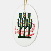Saguaro Cactus Feliz Navidadクリスマスオーナメント セラミックオーナメント (左)