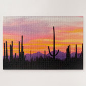 Saguaro Cactus Forest at Sunset ジグソーパズル (横)