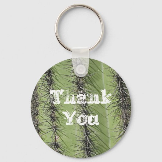 Saguaro Cactus Photo Cacti Needle Thank You キーホルダー (正面)
