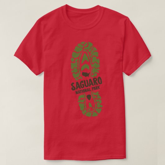 Saguaro National Park Arizona AZハイキングブーツプリント Tシャツ (デザイン正面)