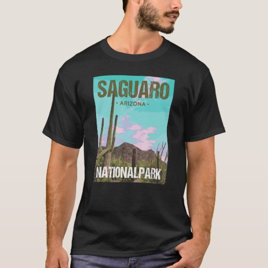 Saguaro National Park Arizona Poster Design Tシャツ (正面)