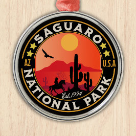 Saguaro National Park Arizona U.S. メタルオーナメント