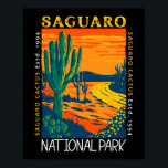 Saguaro National Park Arizona Vintage Distressed  ポスター<br><div class="desc">Saguaro vector artwork design. The park is named for the large saguaro cactus,  native to its desert environment.</div>
