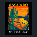 Saguaro National Park Arizona Vintage Distressed  ポスター<br><div class="desc">Saguaro vector artwork design. The park is named for the large saguaro cactus,  native to its desert environment.</div>