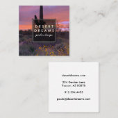 Saguaro Sunset Desert Garden写真旅行観光 スクエア名刺 (正面/裏面)