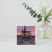 Saguaro Sunset Desert Garden写真旅行観光 スクエア名刺 (スタンド正面)