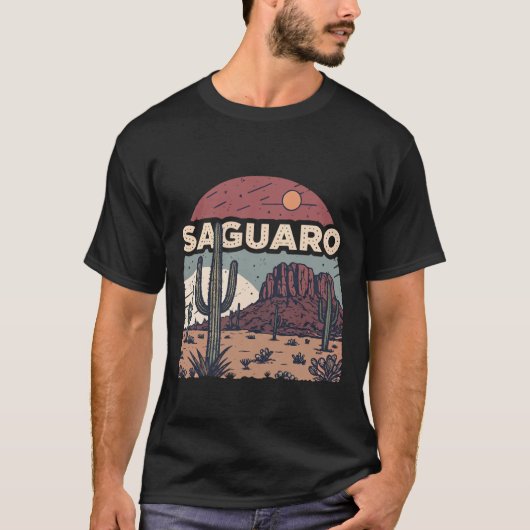 : Saguaro Sunset - Desert Majesty Tシャツ (正面)