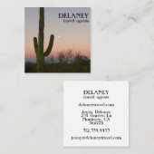 Saguaro Sunset Desert Photo Garden Cactus Travel スクエア名刺 (正面/裏面)