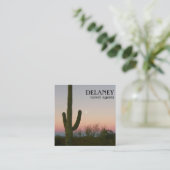 Saguaro Sunset Desert Photo Garden Cactus Travel スクエア名刺 (スタンド正面)