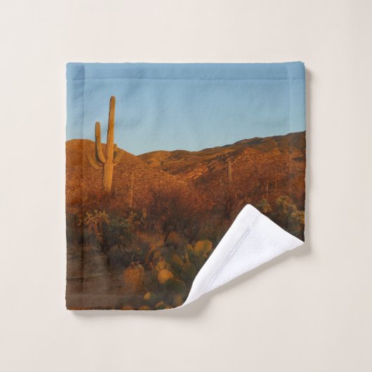 Saguaro Sunset I Arizona Desert Landscape ウォッシュタオル (ウォッシュタオル)