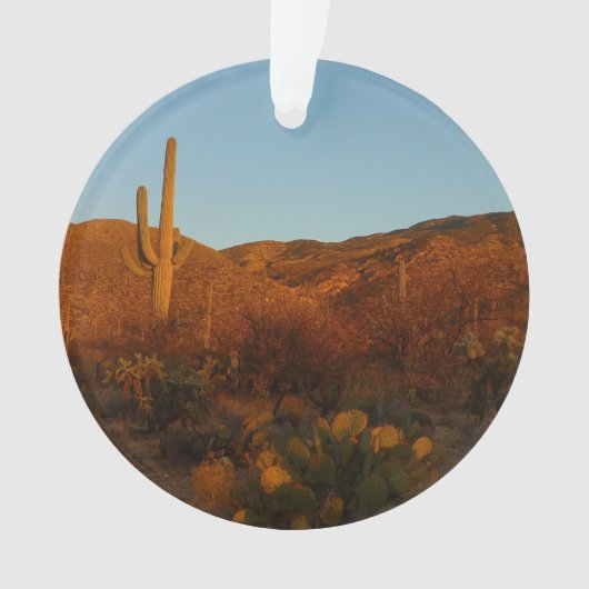 Saguaro Sunset I Arizona Desert Landscape オーナメント (正面)