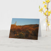 Saguaro Sunset I Arizona Desert Landscape カード (黄色い花)