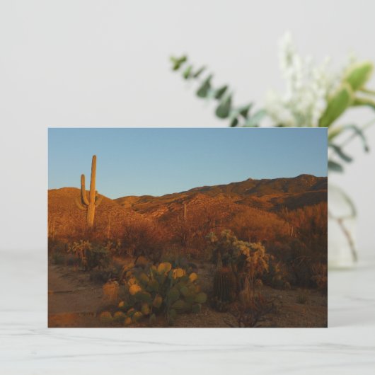 Saguaro Sunset I Arizona Desert Landscape カード (スタンド正面)
