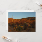 Saguaro Sunset I Arizona Desert Landscape カード (正面/裏面インサイチュ)