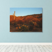 Saguaro Sunset I Arizona Desert Landscape キャンバスプリント (インサイチュ (ウッドフロア))