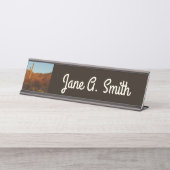 Saguaro Sunset I Arizona Desert Landscape デスクネームプレート (正面)