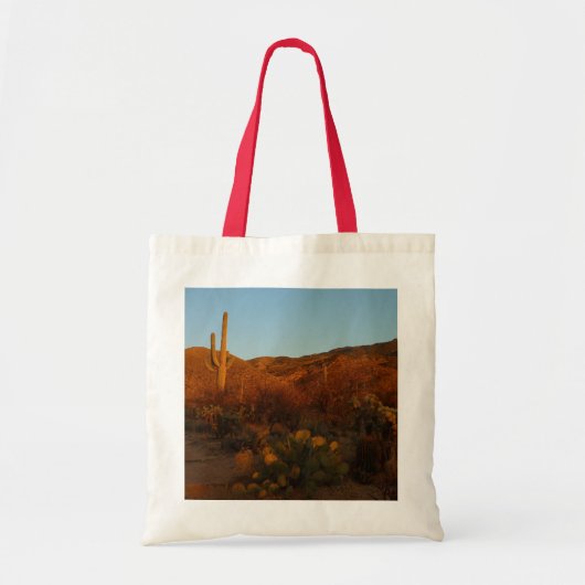 Saguaro Sunset I Arizona Desert Landscape トートバッグ (正面)