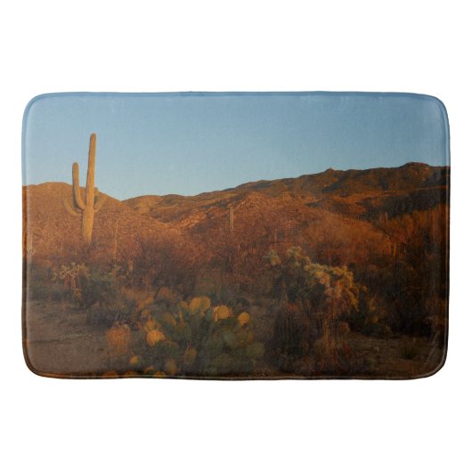 Saguaro Sunset I Arizona Desert Landscape バスマット (正面)