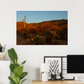 Saguaro Sunset I Arizona Desert Landscape ポスター (ホームオフィス)