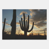 Saguaro Sunset I Arizona Desert Landscape ラッピングペーパーシート (正面3)