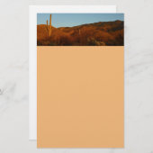 Saguaro Sunset I Arizona Desert Landscape 便箋 (正面/裏面)